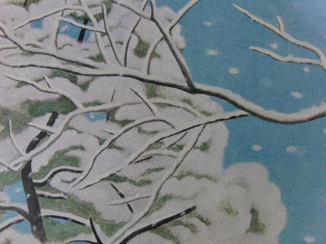 小野竹喬、【雪】、希少な大判額装用画集より、新品高級額装付、豪華限定版