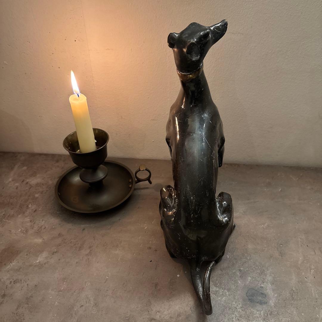 グレイハウンド　ブロンズ　置物　鉄製　ビンテージ　レトロ　ワイマナラー