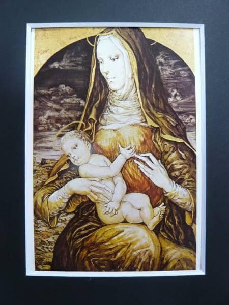 藤田嗣治、【マドンナ】、希少な限定額装用画集画、新品高級額 額装付