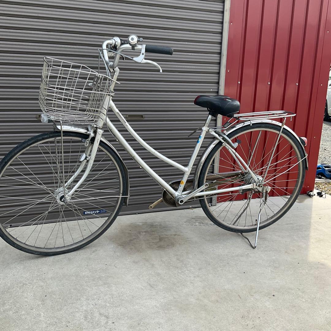 【前橋市内引渡し】27インチ自転車 5段変速/カゴ/鍵/オートライト付き