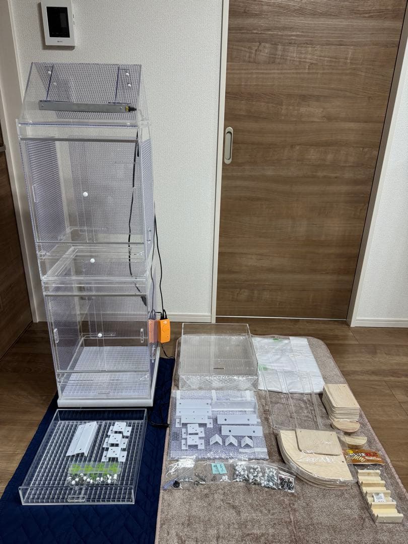 アクリルケージ⭐︎フクロモモンガ 暖房三角屋根セット 2WAY