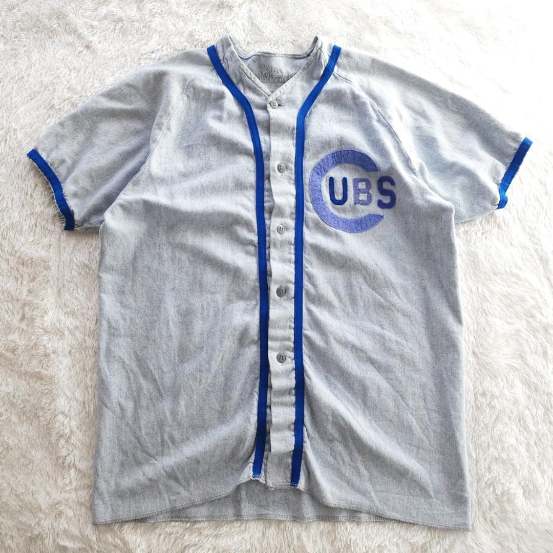 60s used L相当/MLB シカゴカブス CUBS ベースボールシャツ