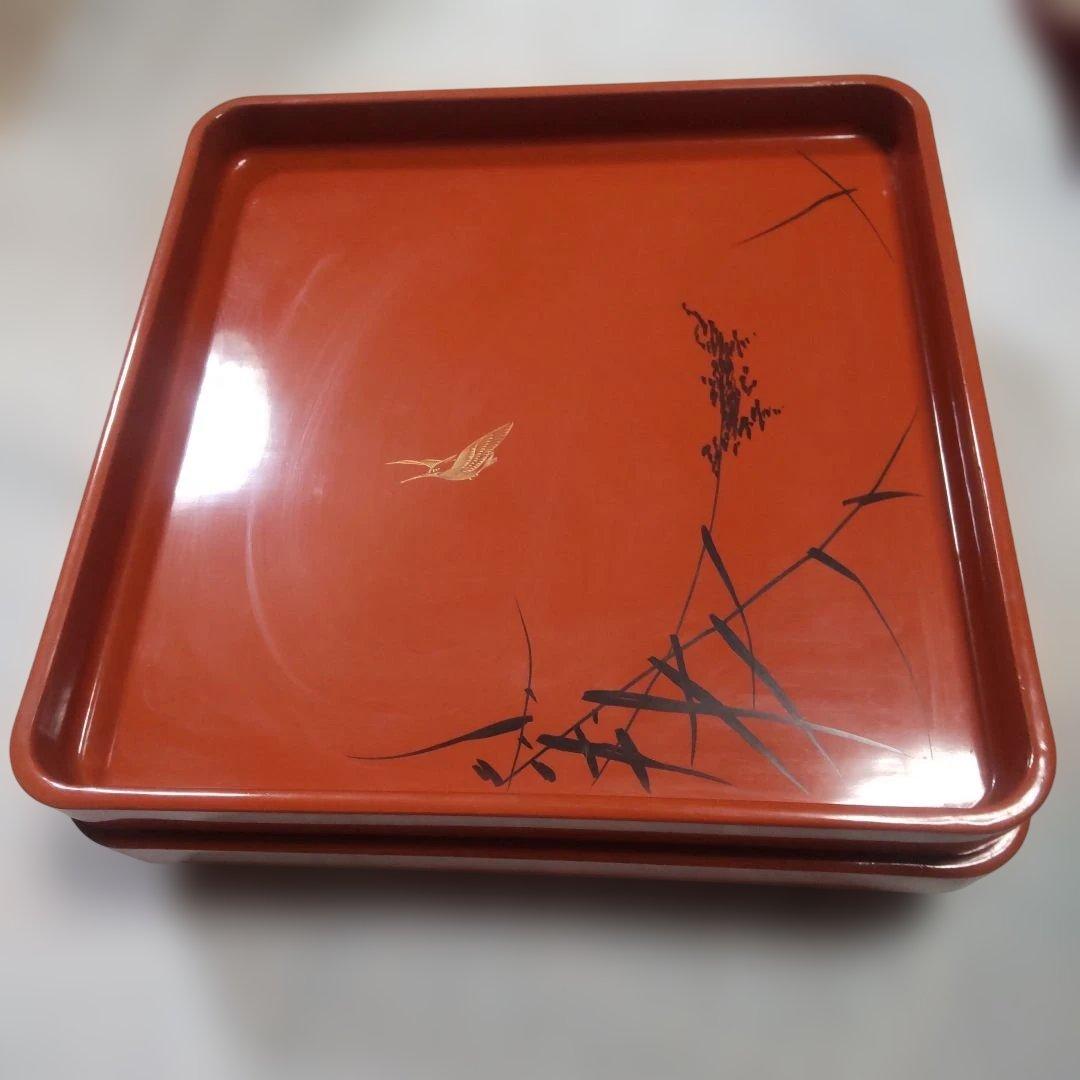 朱塗りの会席膳 10人前 箱あり