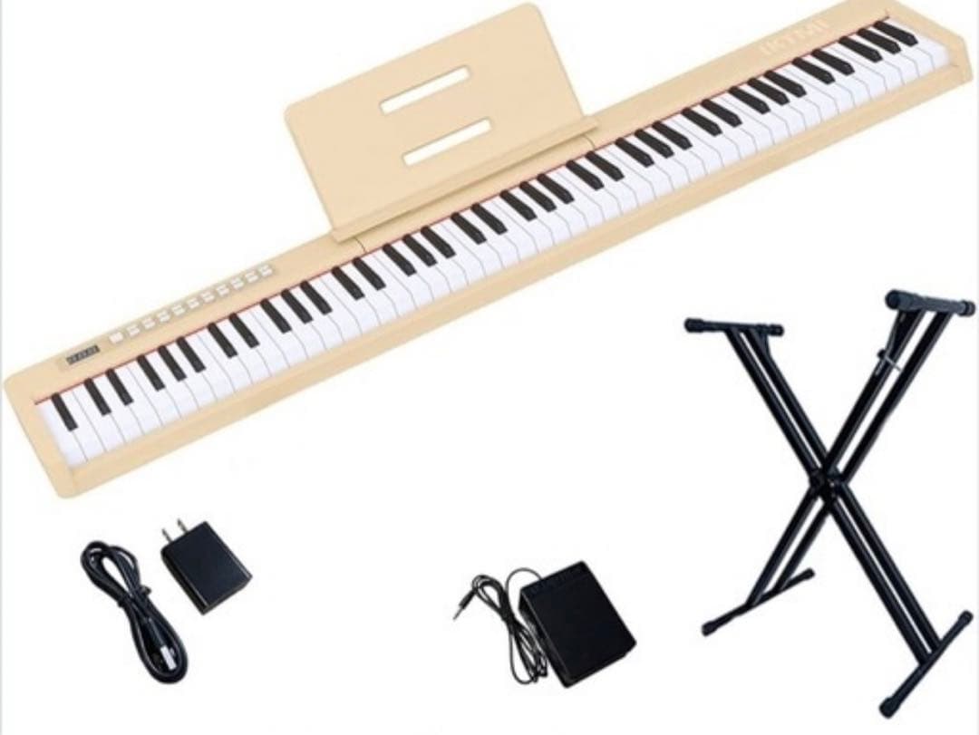 IKTMI 電子ピアノ 88鍵盤 ペダル付き 折りたたみスタンド・譜面台付 美品
