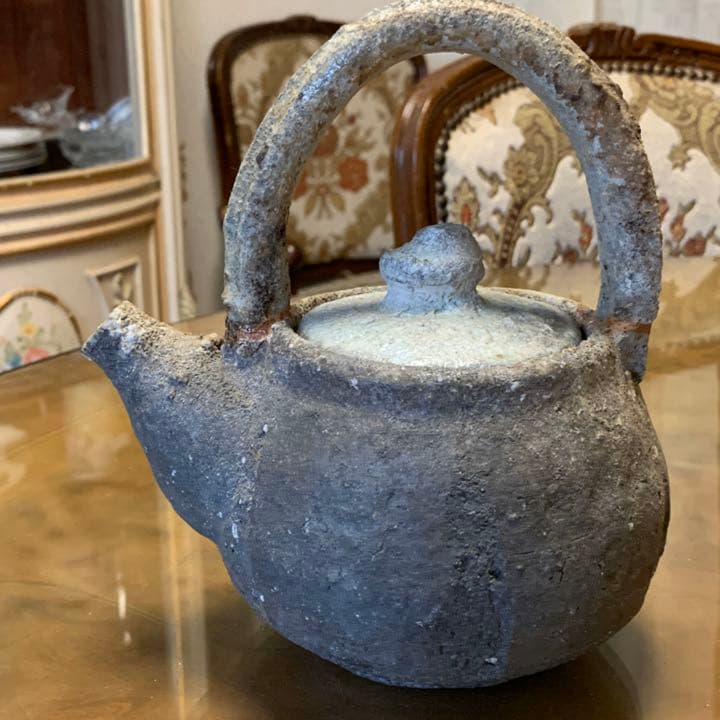 信楽　窖窯焼成　手付土瓶キズモノ　箱無し