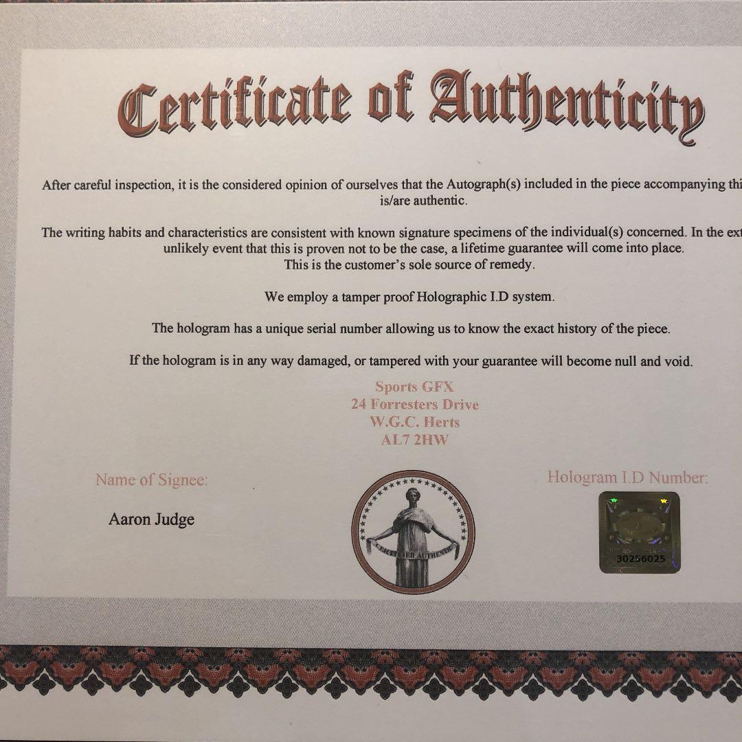 【1月SALE】MLB アーロン・ジャッジ　直筆サインヤンキース　WBC出場