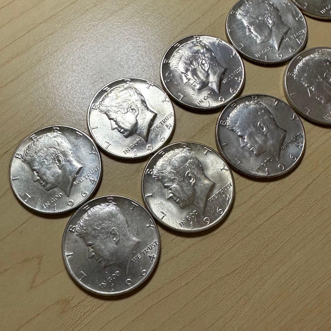 1964年 ケネディ ハーフダラー 10枚 シルバー 銀貨 銀品位90 c