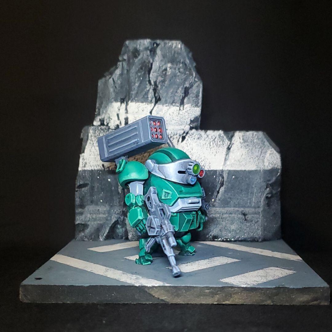 チョイプラ ボトムズ スコープドッグ レッドショルダー 完成品 ジオラマ台座