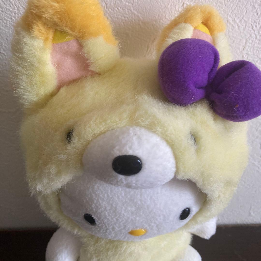 北海道限定　2004年製キティちゃん着ぐるみぬいぐるみ　ラベンダーキタキツネ