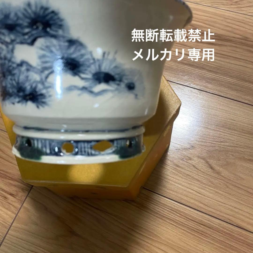 盆栽鉢　丸鉢　桑津香石　植木鉢　山野草　絵鉢