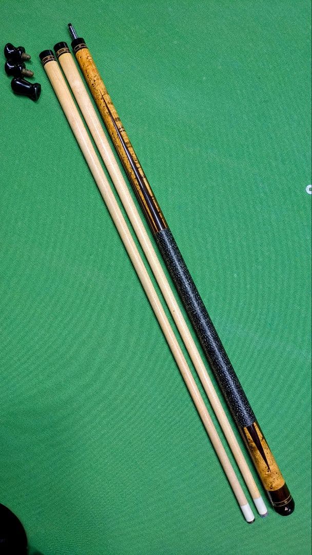 本ハギ子持ち6剣ビリヤードキュー(メーカー不明)