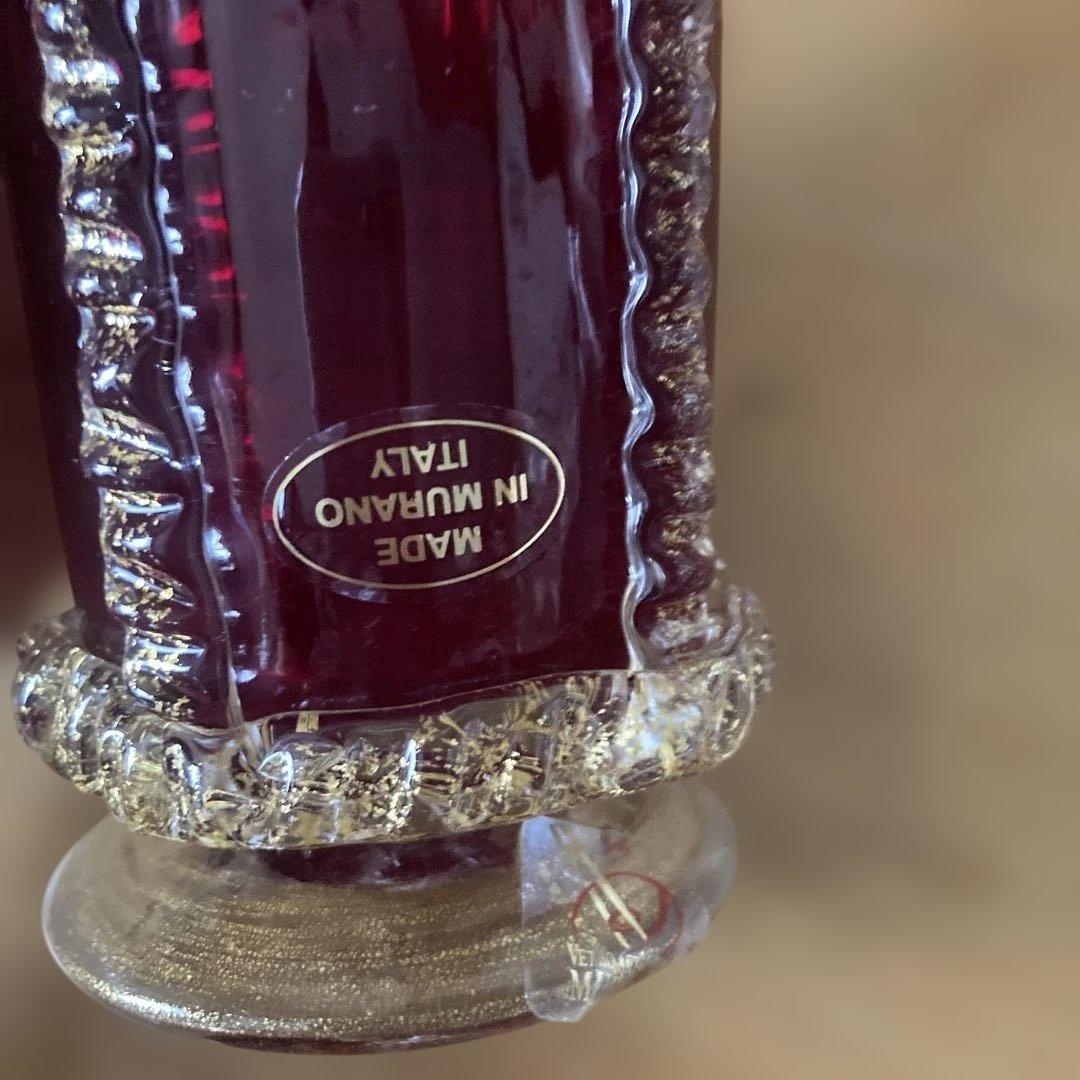 イタリア製 MADE IN MURANO赤色 男女 ヴェネツィアンガラス