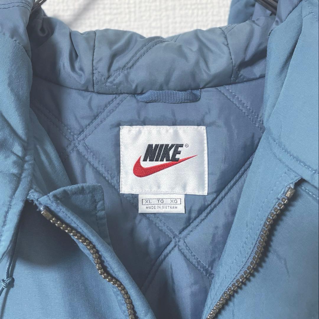 【稀少】90s 銀タグ NIKE ナイキ　刺繍　ベンチコート　キルティング　XL