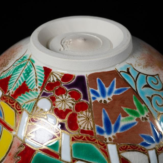 小峠丹山(葛芳)　 火焔太鼓之絵茶碗　共箱　茶道具　京焼　雅楽 平安時代