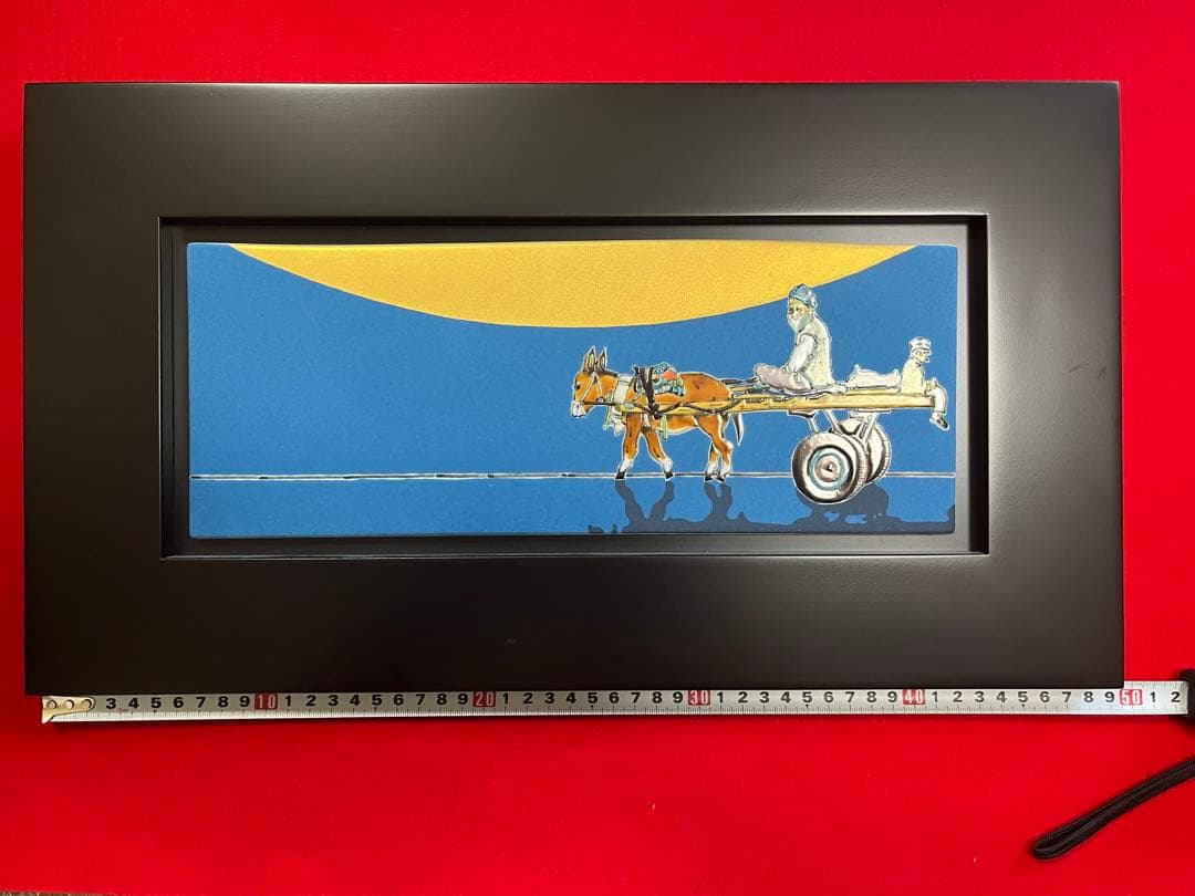 芸術院賞受賞 武腰一憲 サマルカンドブルー 陶額『色絵 遠い日』 K373