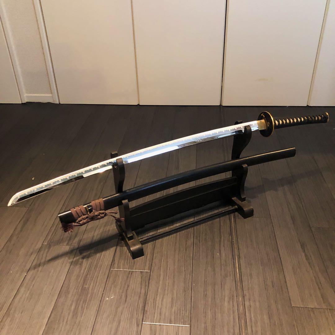 高級模造刀 昇竜彫刻　全長104cm 緑金拵え