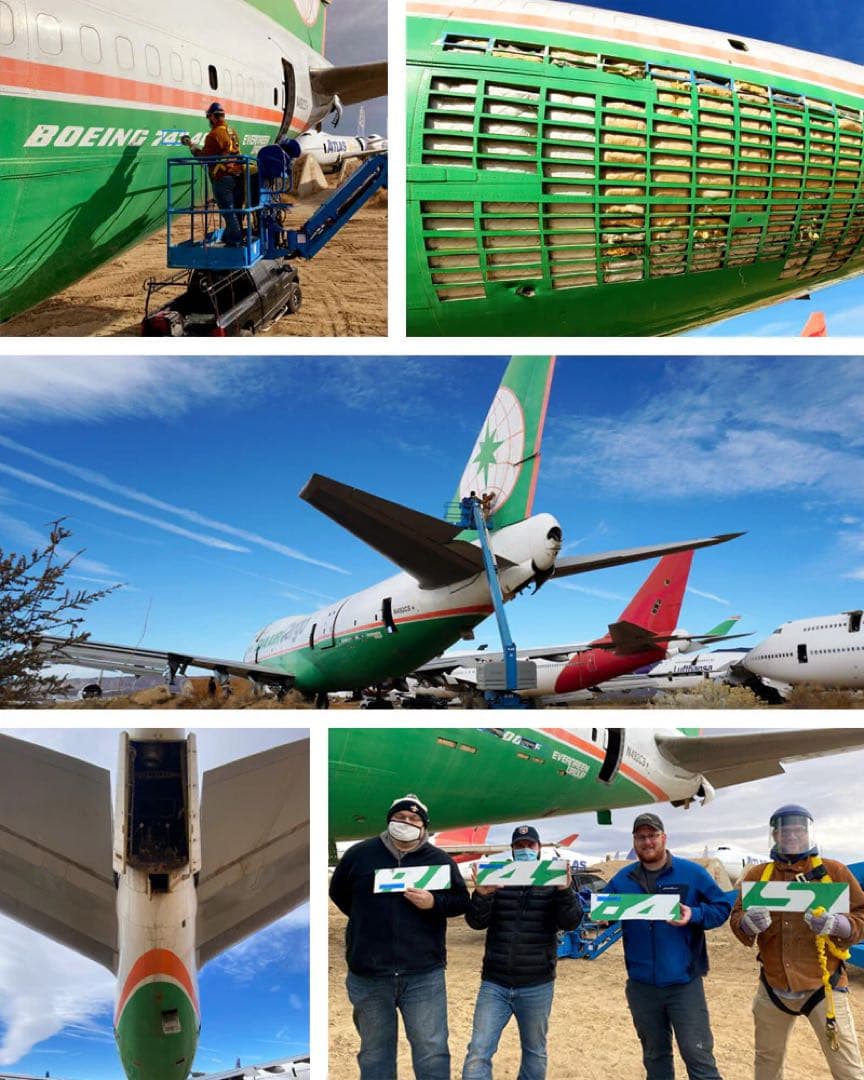 エバー航空Planetags B747 灰色と白色コンビ