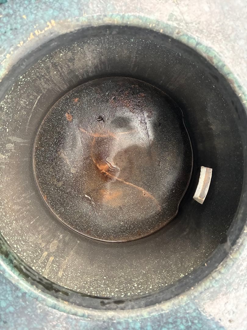 大型 陶器製 こがね火鉢 刻印あり 直径約50cm 信楽焼系 庭 オブジェ