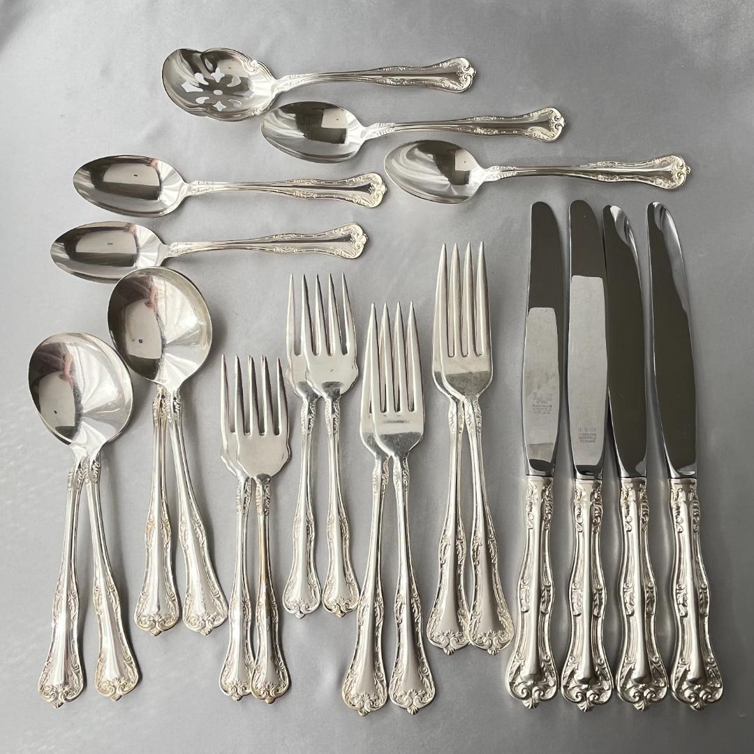 【National Silver】 クイーンエリザベス ディナーセット 4名用