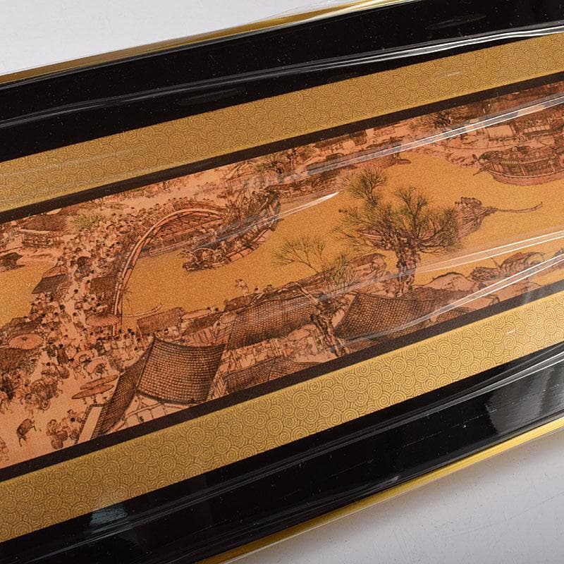 中国　清明上河園　黄金画　足金999　額装　証明書・箱付　7657C