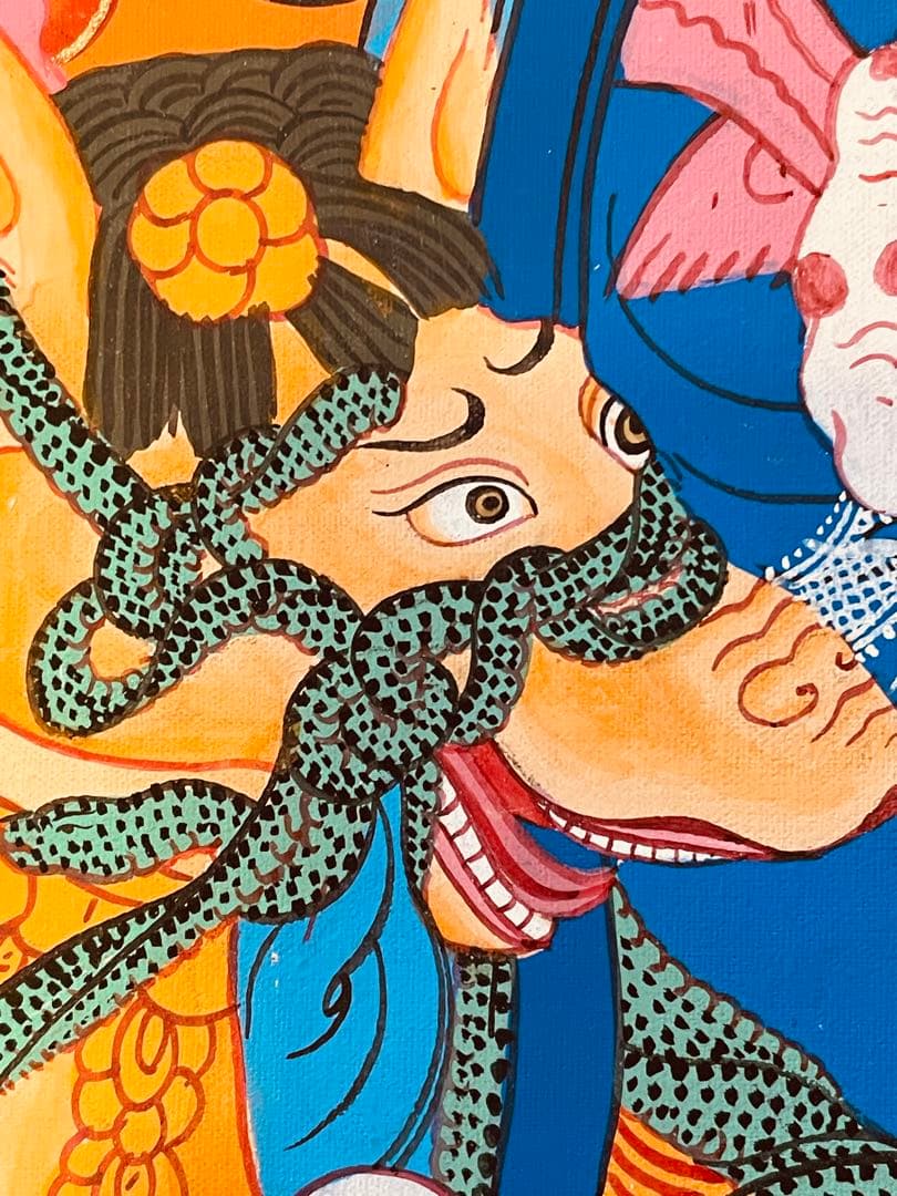パルデン・ラモ Palden Lhamo 肉筆画 タンカ 曼荼羅 手描き 新品