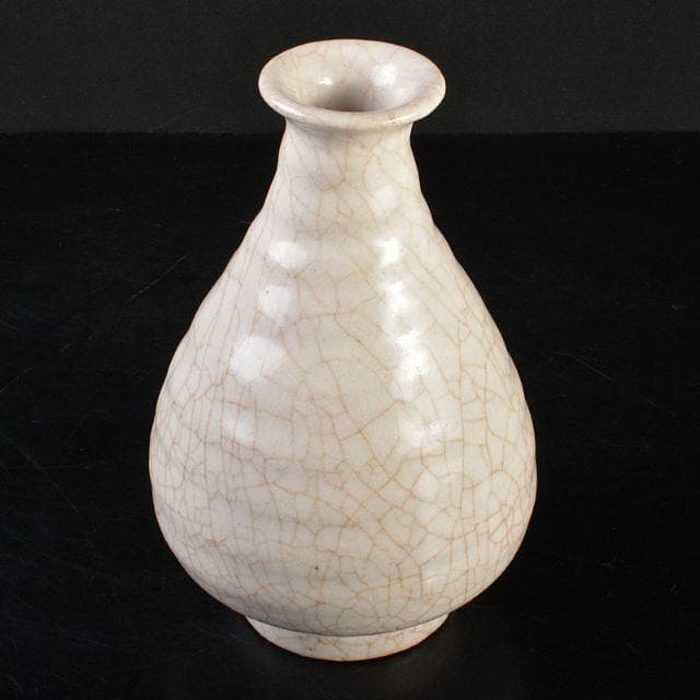 朝鮮　李朝高麗白磁　堅手徳利　花器