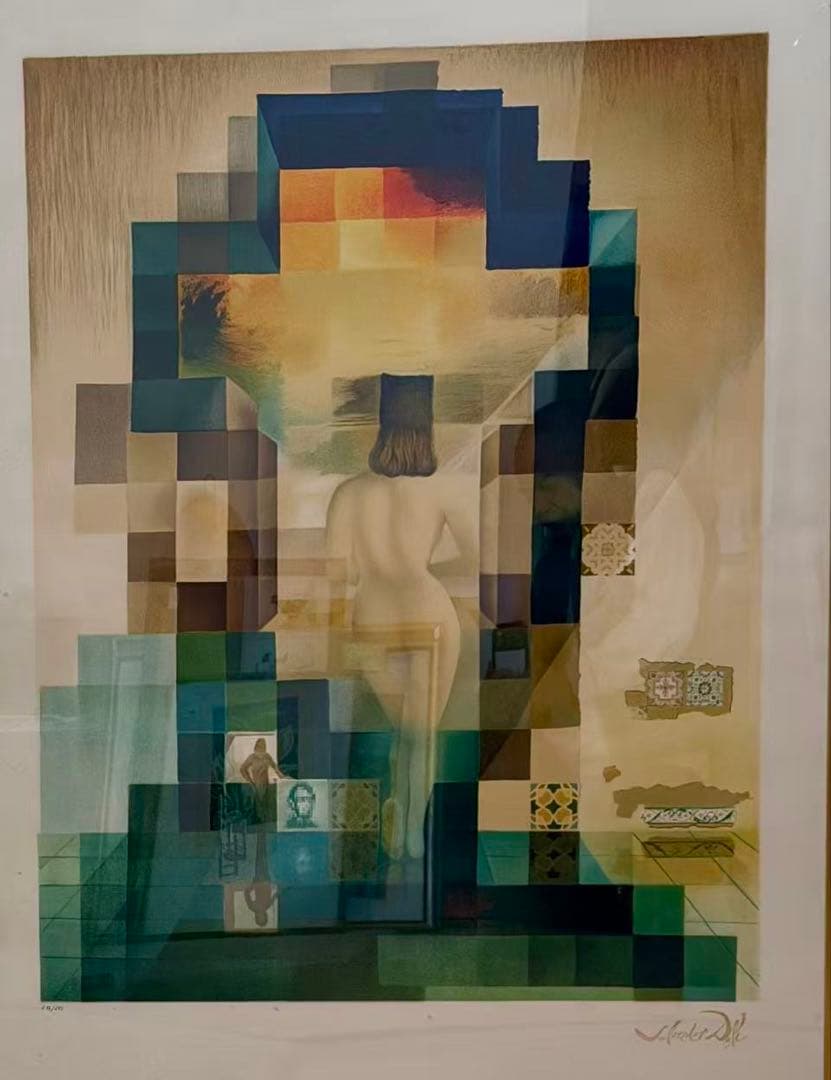 サルバドール・ダリ 「リンカーン錯視」超現実主義 版画 額装 #207-4