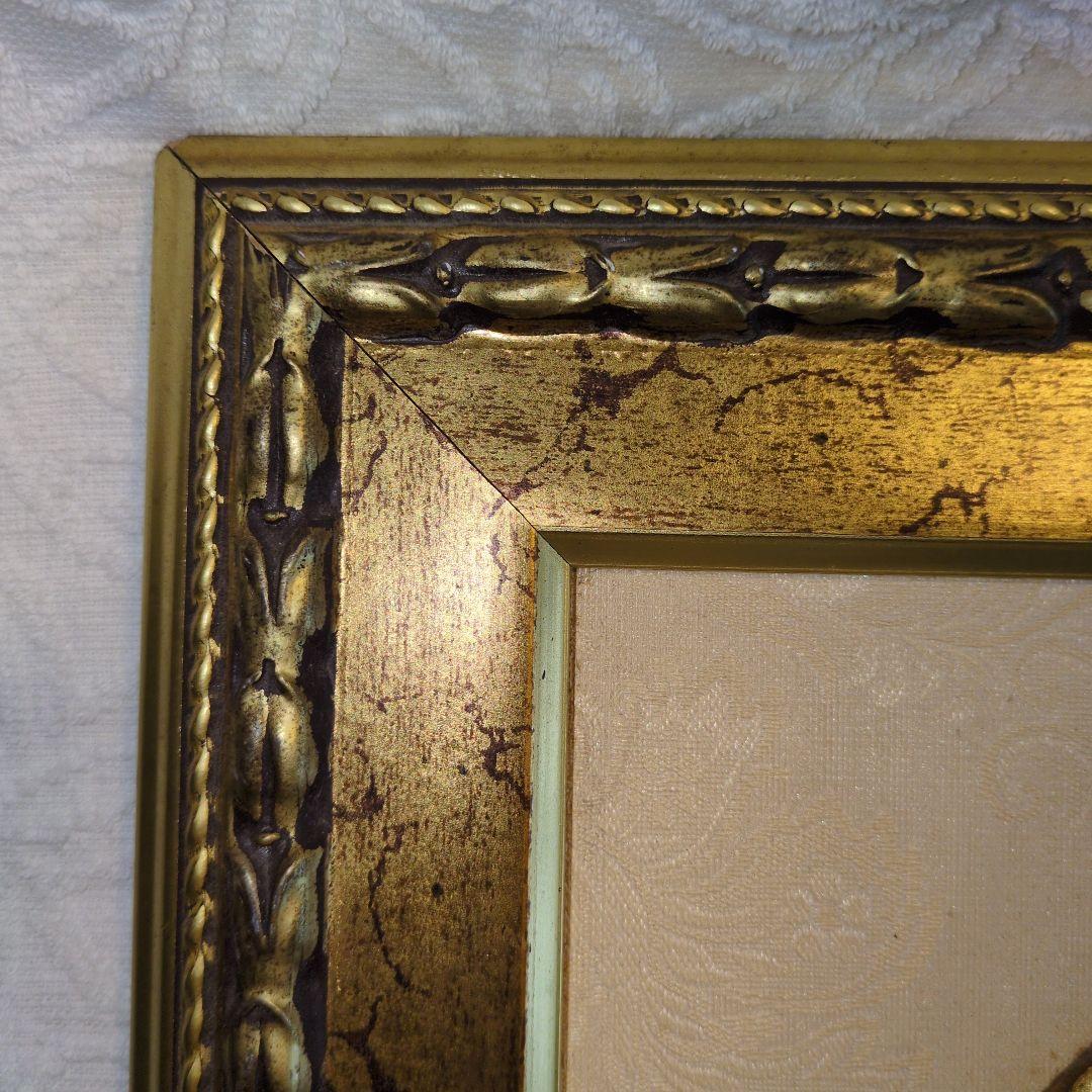 美品、アンティーク風額縁、フルーツ柄入り、立体型