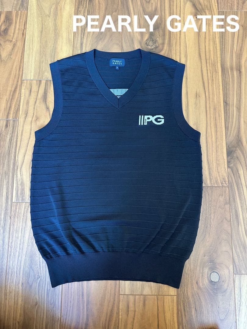 パーリーゲイツ　ベスト　サイズ５　ネイビー　メンズ
