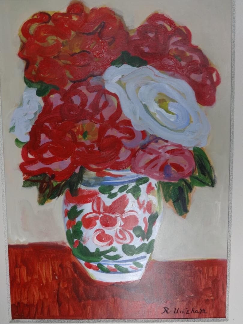梅原龍三郎 薔薇 1932年頃　肉筆油彩画　紙本著色・額装