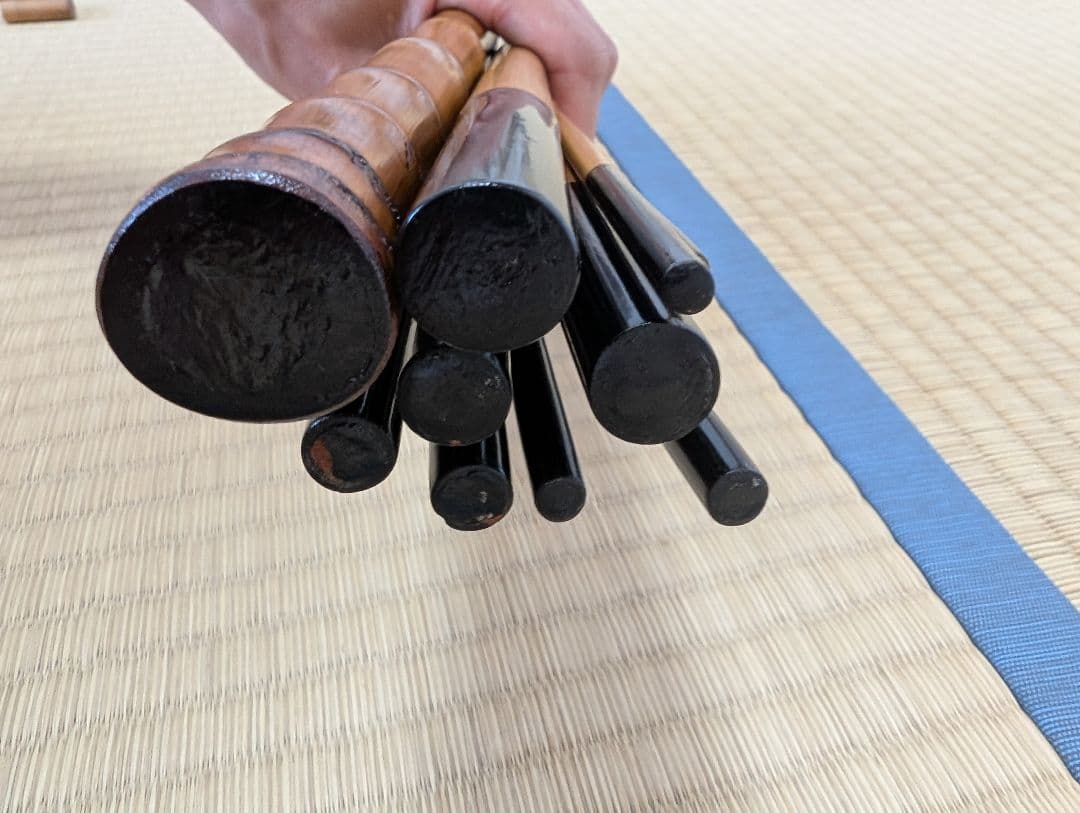 小継ぎ竹竿　銘「竿福」12尺　 継ぎ数12本　３本仕舞　40ｃｍ