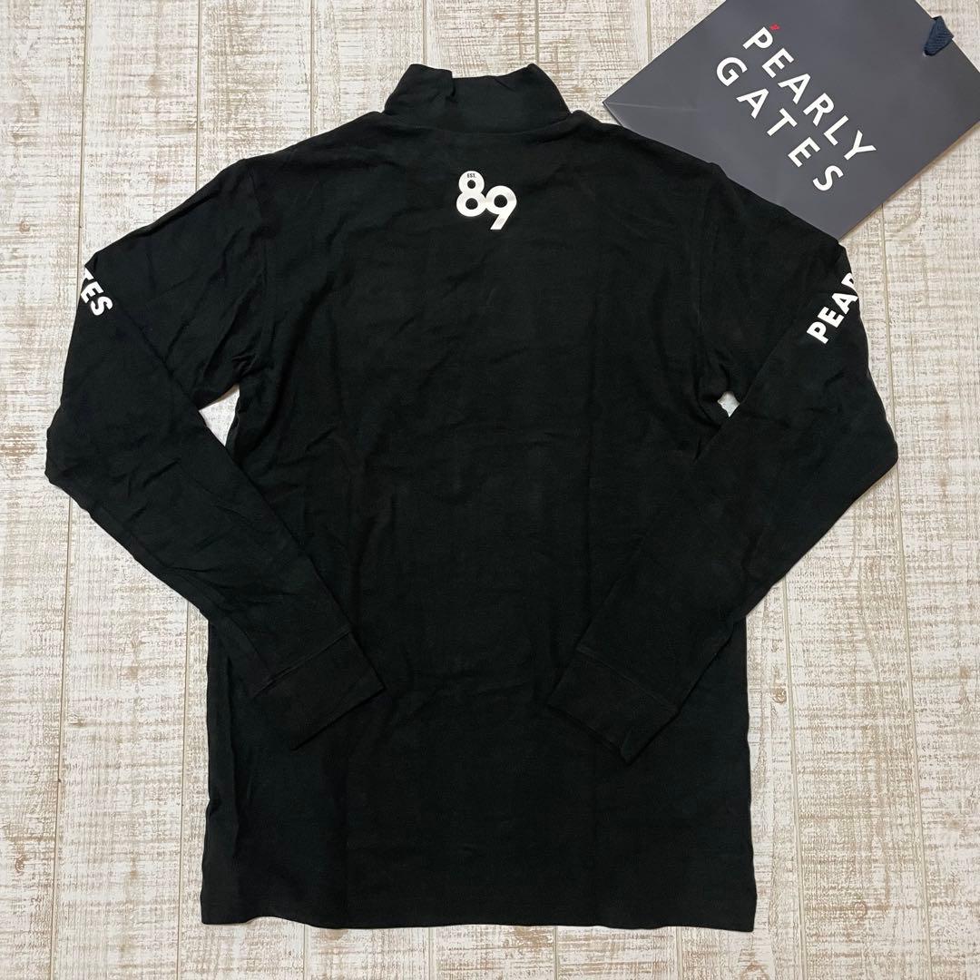 新品 パーリーゲイツ 長袖ハイネック ネックロゴ ブラック Mサイズ（4）