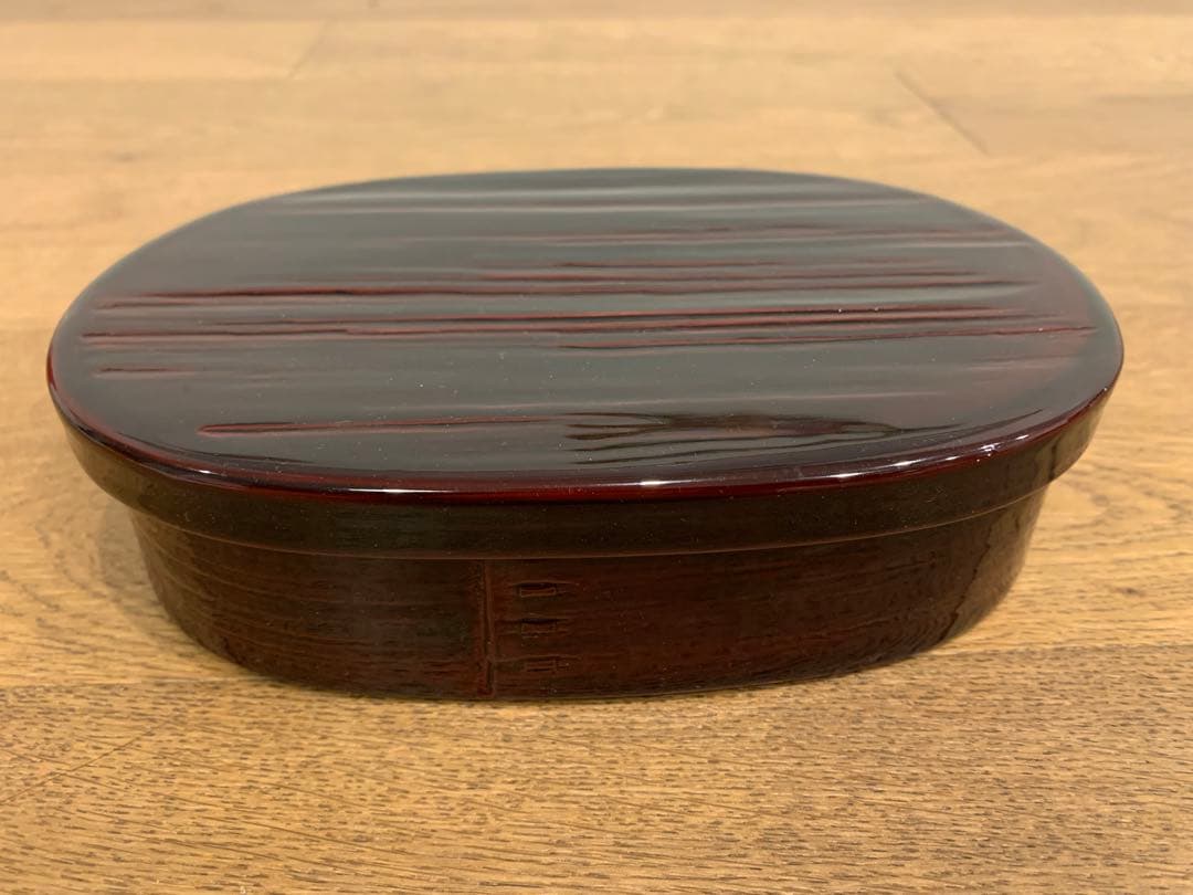 【新品未使用】木曽漆器 よし彦 目小判弁 溜内朱 天然木 漆塗り弁箱 伝統工芸