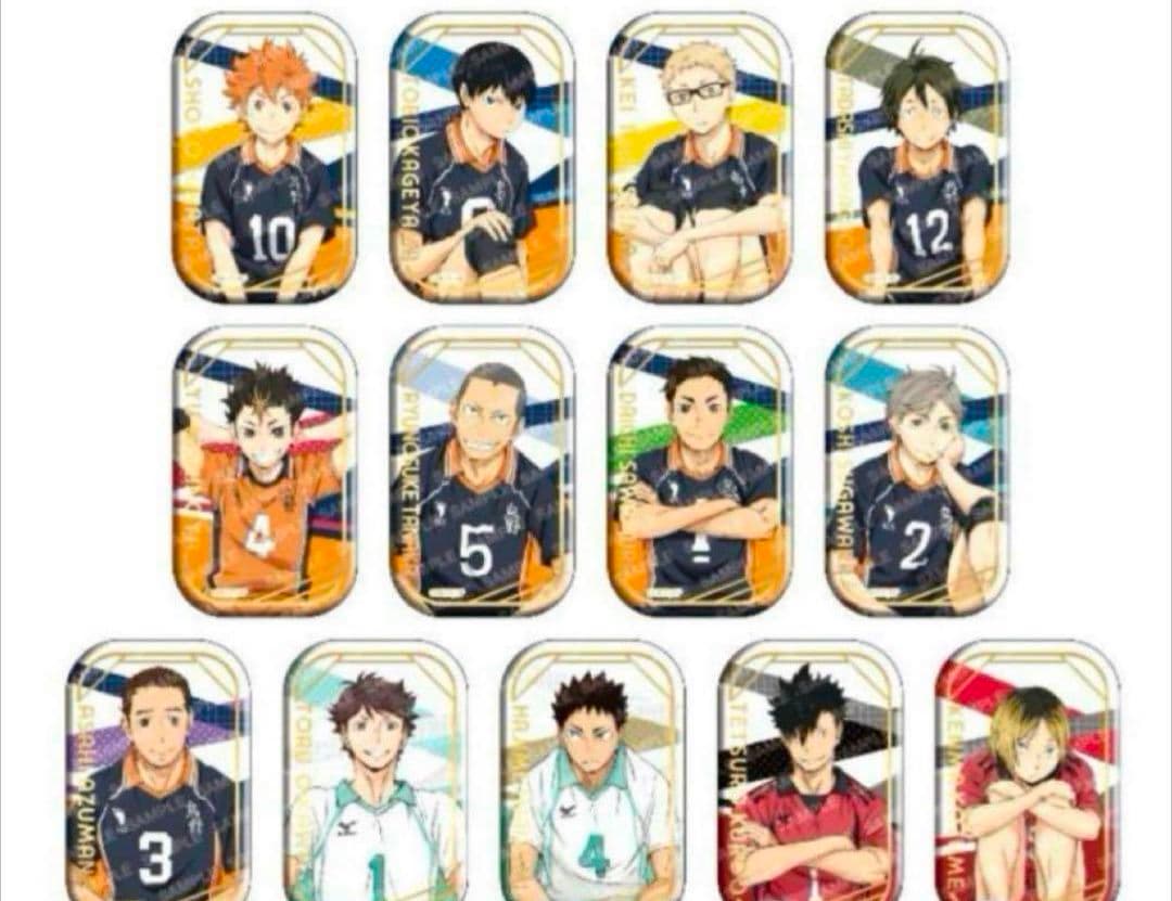 新品未開封 ハイキュー！！スクエア缶バッジ おすわり セブンネット限定 BOX