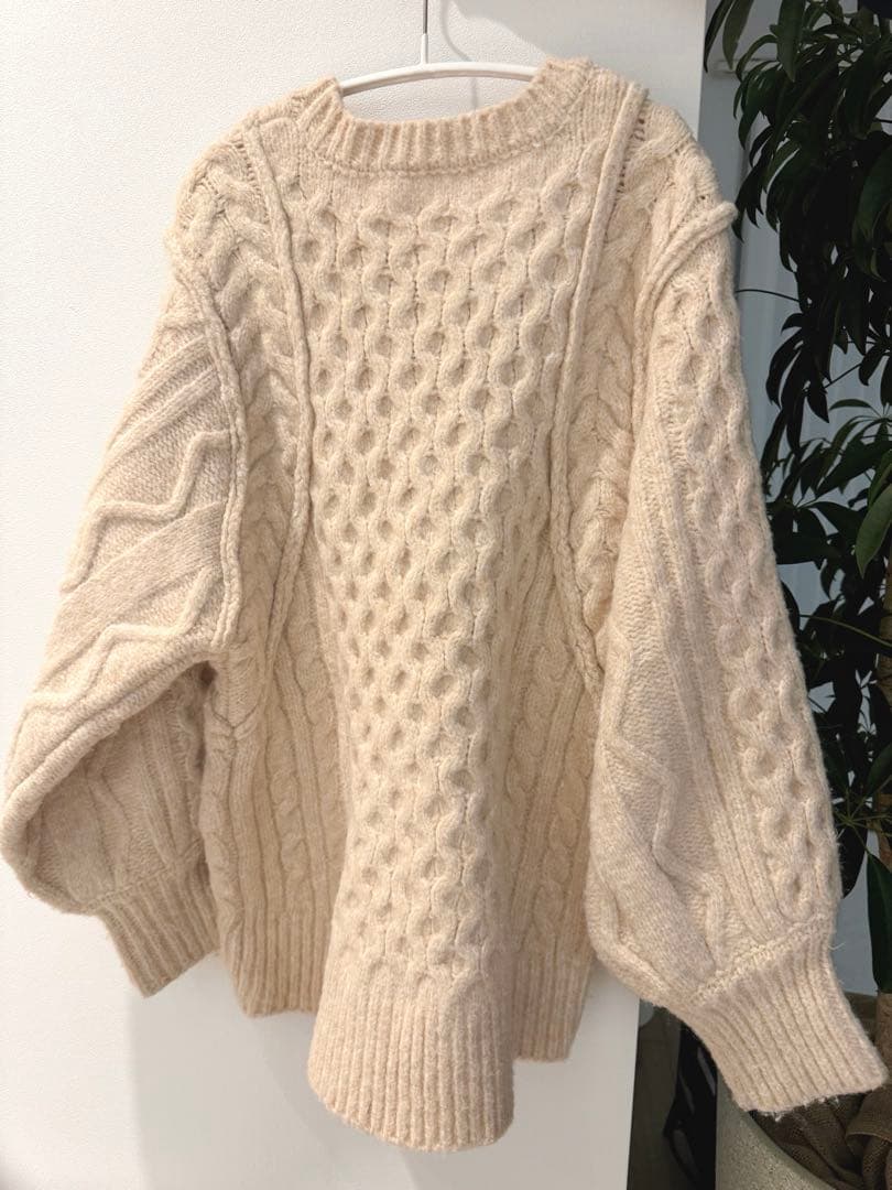 モンシェリ　【リンクコーデSET】ケーブルドロップショルダーニット　Mサイズ