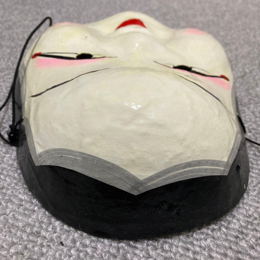 明治期 張り子 お多福面 おかめ面 ヴィンテージ 民俗仮面 古道具 骨董品 １