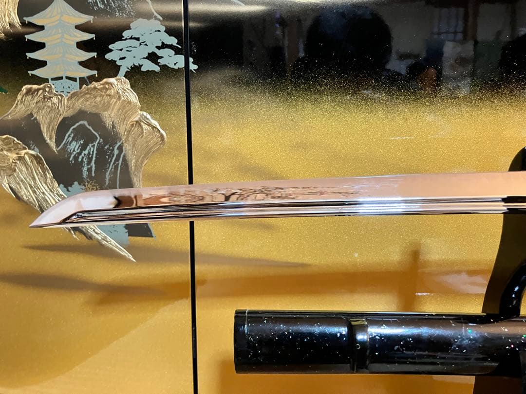 【美品】居合刀 模造刀 豪華拵え 鳥松図鍔 刀袋付 下緒新品交換済み