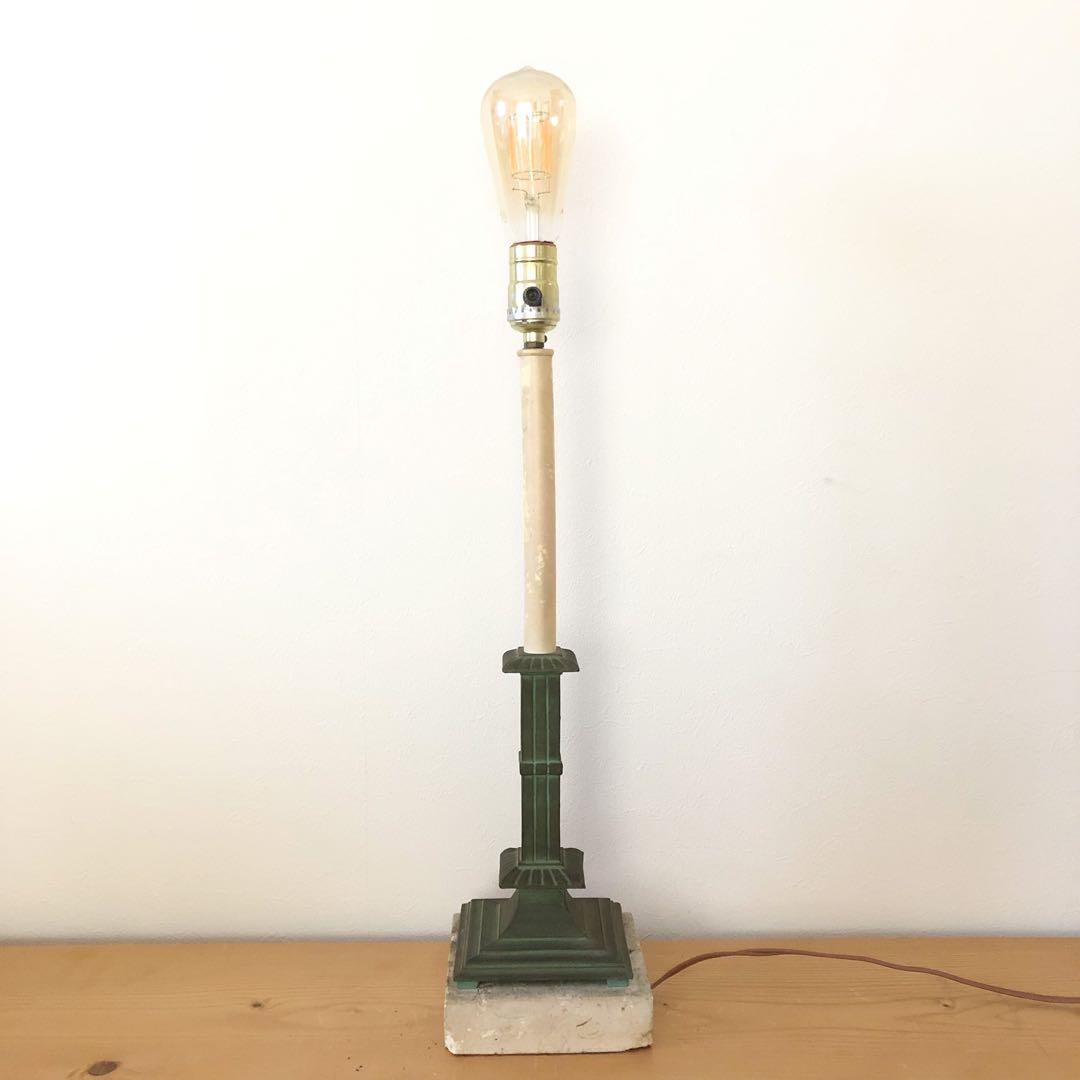 電球付　銅製のスタンドライト　アメリカ製　アンティーク　ブロカント