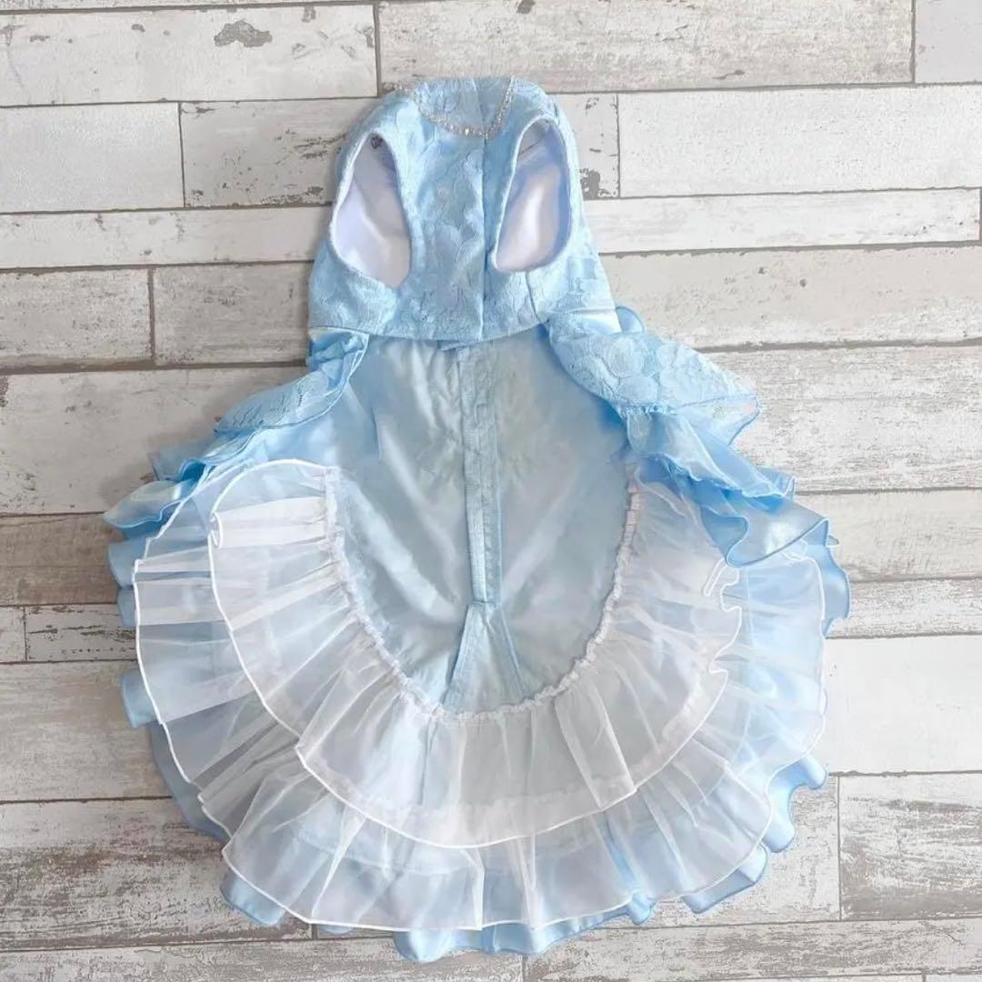 犬のウェディングドレス✨カラードレス 水色 M 犬服