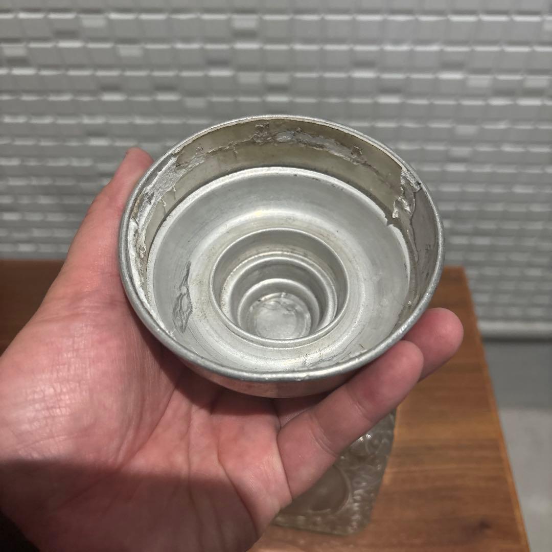 唐草文様 あめや瓶 菓子瓶 アルミ蓋 レア レトロ