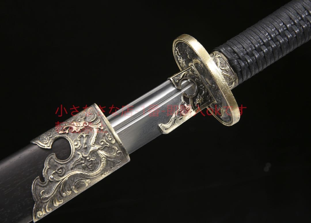 斬馬刀烏木百錬文紋鋼  古兵器 武具 刀装具 日本刀 模造刀 居合刀