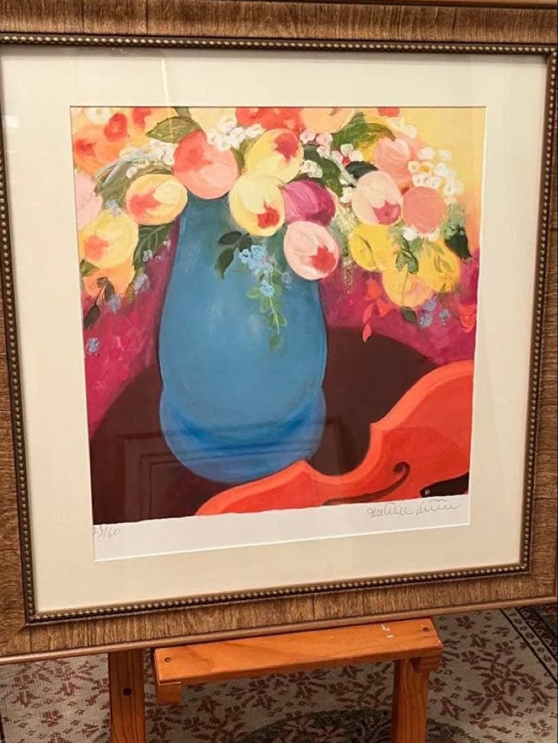 新品額入り版画　47✖️55 ジニー・キム　限定　証明書、直筆サイン、ED 大きめ