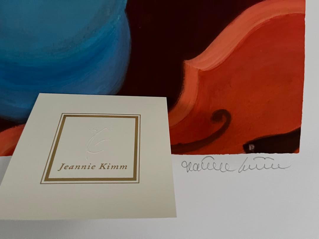 新品額入り版画　47✖️55 ジニー・キム　限定　証明書、直筆サイン、ED 大きめ