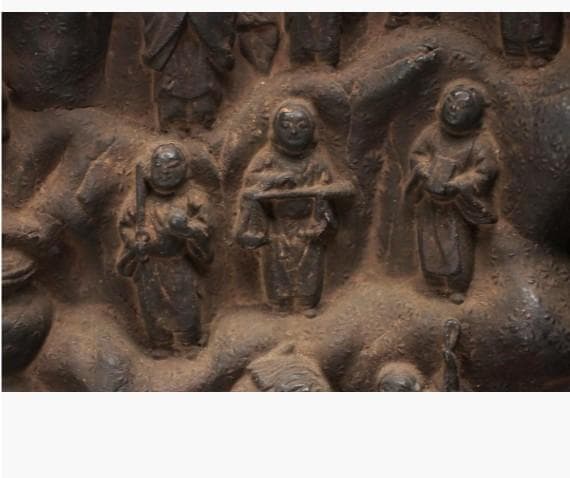 ◆『 大佛師 法橋運長作「弁財天 灰像座体仏」空海花押刻 木彫/泥仏』仏像◆