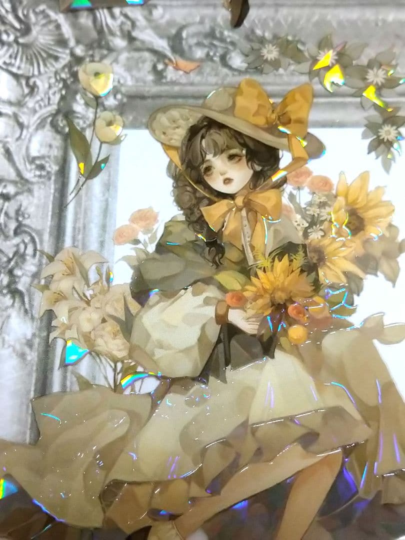 J666＃花姗翩翩(贝壳光)一木一横切り売り海外人物マステ女の子