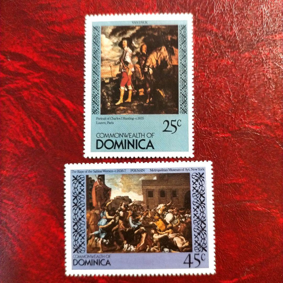 1532 外国切手 ドミニカ 1982 絵画美術切手6種+小型シート1種