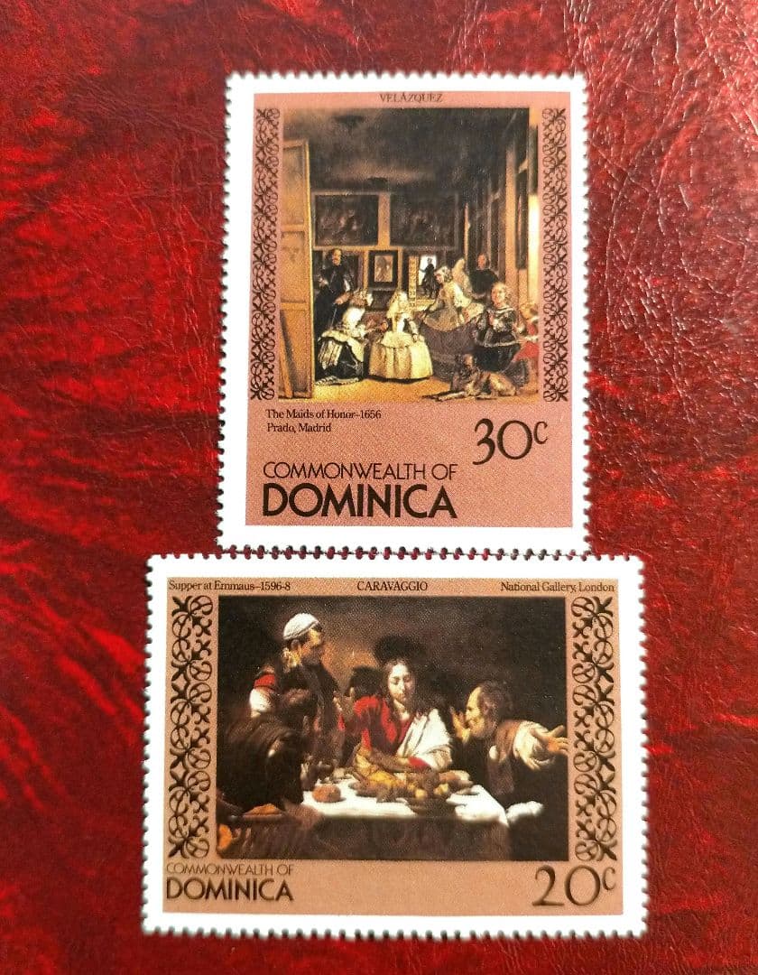 1532 外国切手 ドミニカ 1982 絵画美術切手6種+小型シート1種