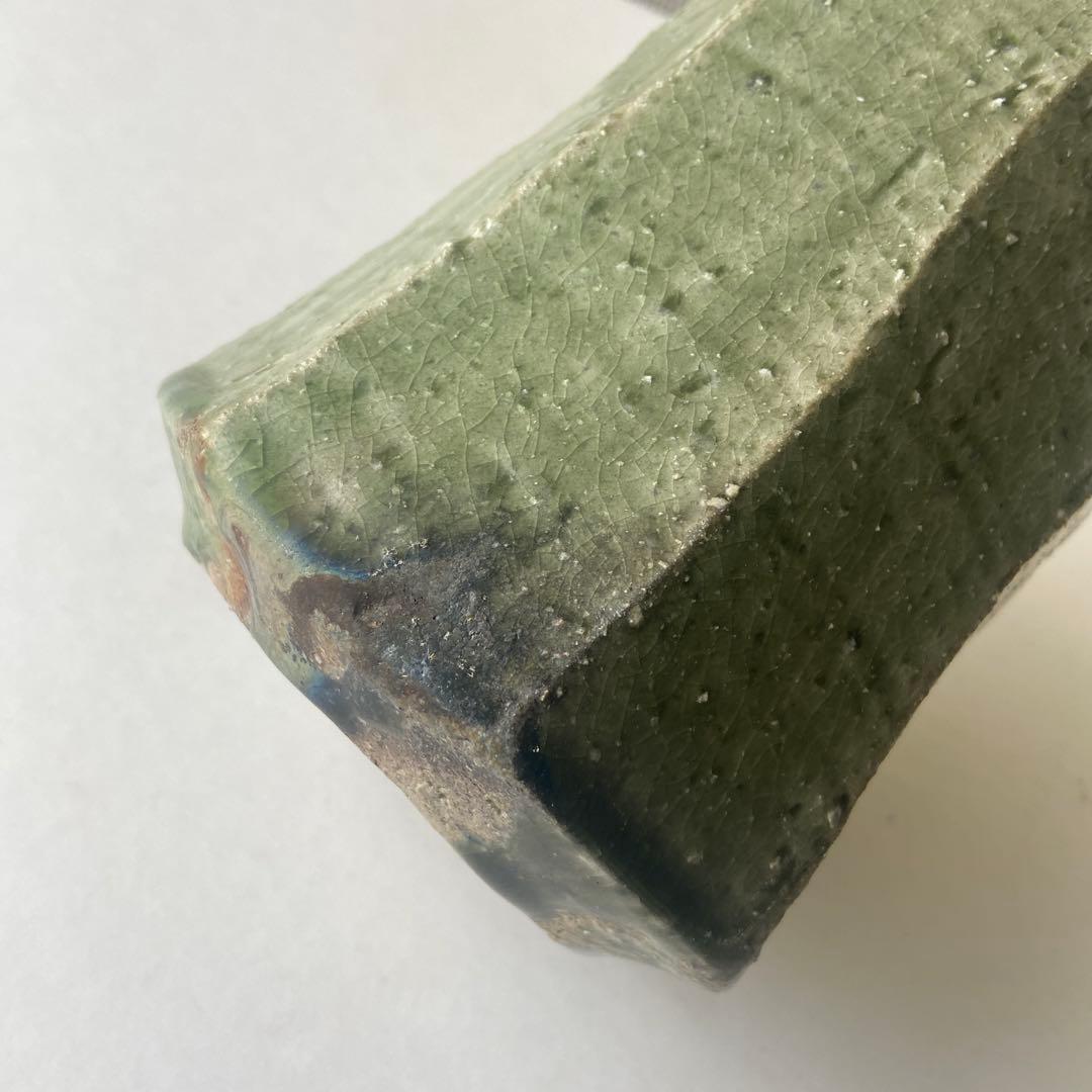 田畑博民　灰釉　壷　きく窯　共箱共布