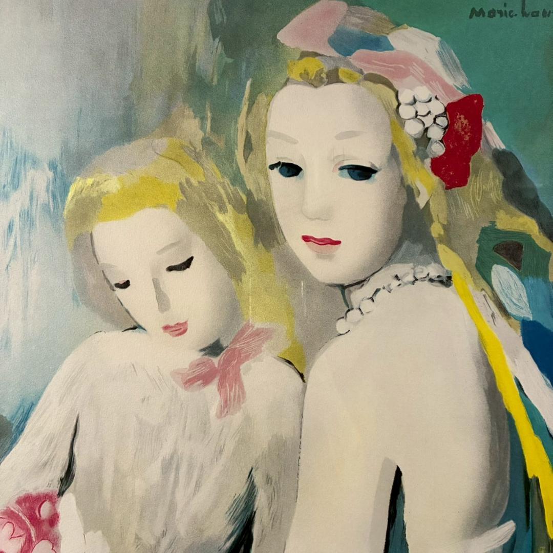 美品 マリー・ローランサン「夢想（二人の女）」リトグラフ 刷師サイン入 フランス