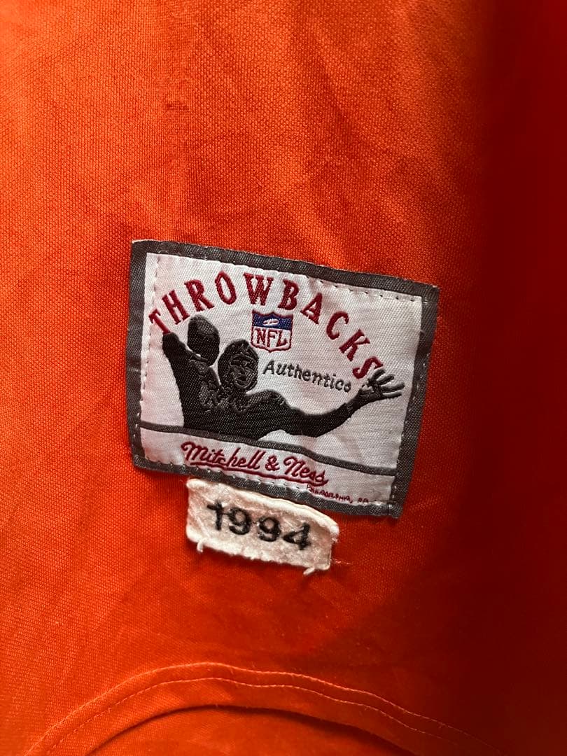 90s mitchell&ness NFL フットボールシャツ XL オレンジ